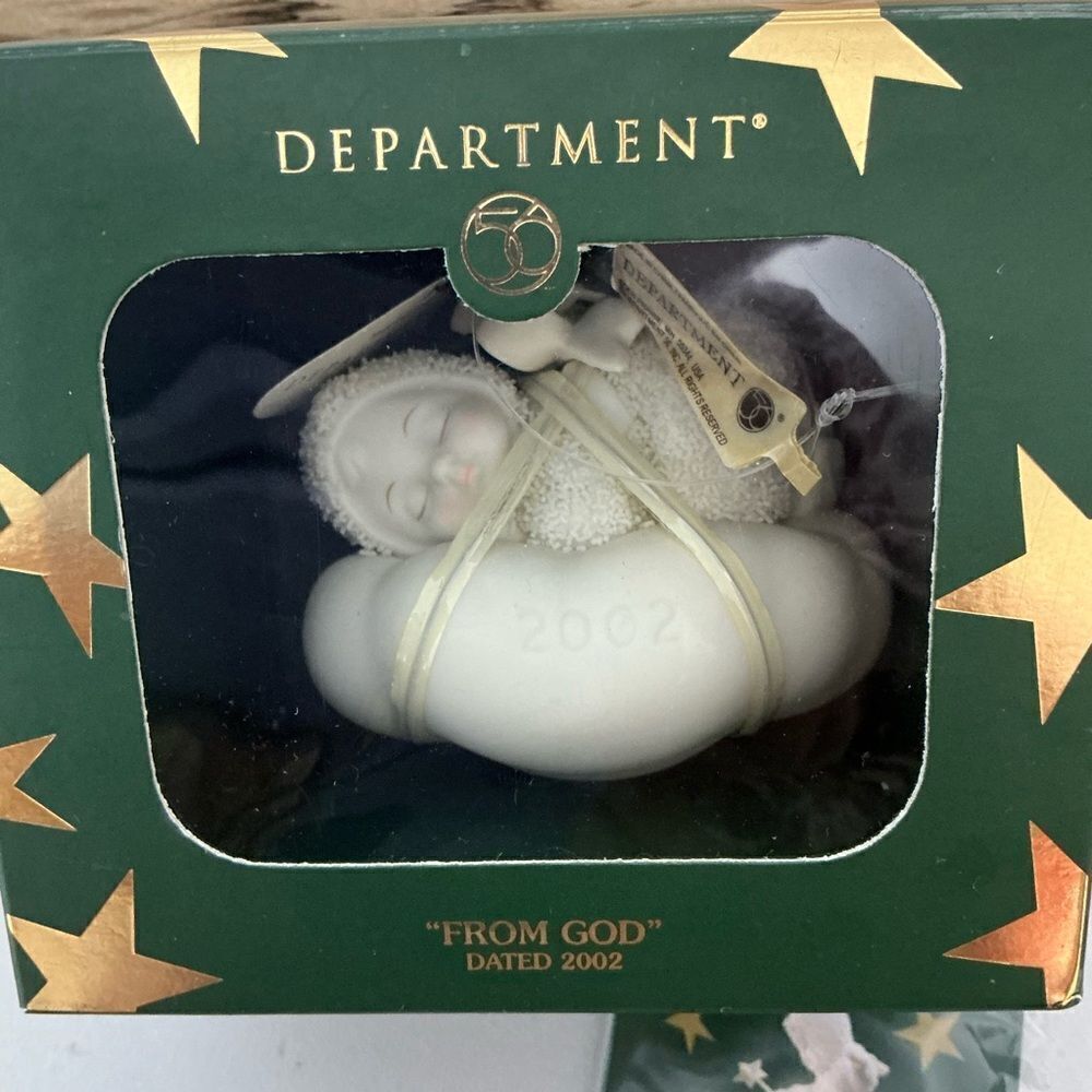 Department 56 Snowbabies "From God" 2002 Ornament Vintage New Original Pkg